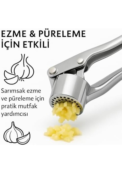 Sarımsak Ezici – Kollu Pres Modeli | Dayanıklı Krom Malzeme | Ergonomik Tutma Sapı | Ezme ve Püreleme Için Pratik Mutfak Yardımcısı fiyatları