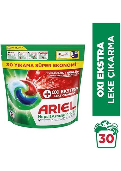 Ariel Pods Kapsül Çamaşır Deterjanı Oxi 30'lu fiyatları