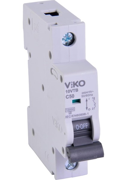 10VTB-1C50 Otomatik Sigorta 10KA C Tipi 1 Kutup 50A