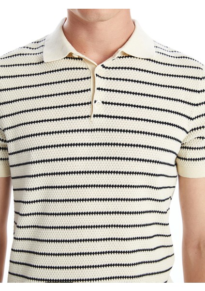 Yeni Sezon Polo Yaka Kısa Kollu Çizgili Erkek Triko Kazak modelleri