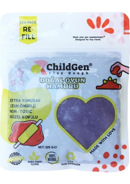 Oyun Hamuru - Mor -Vakumlu Kartuş Paket - (Ecopack- )