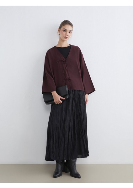 Yeni Sezon Beli Fermuarlı Kloş Etek