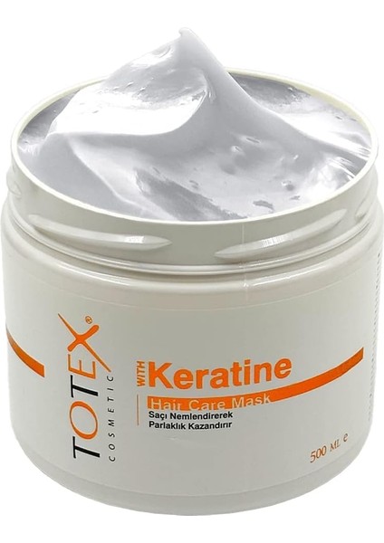 Totex Keratin Saç Bakım Maskesi | Nemlendirici ve Parlaklık Kazandırıcı | Saç Besleyici Tedavi 500 ml