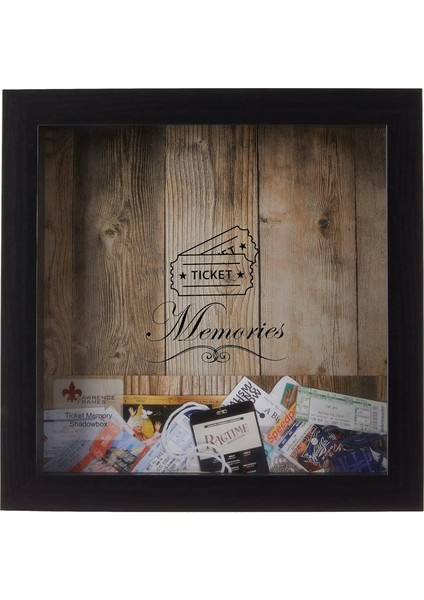 Frames Biletler Için Gölge Kutusu, 25,4 x 25,4 Cm, Siyah