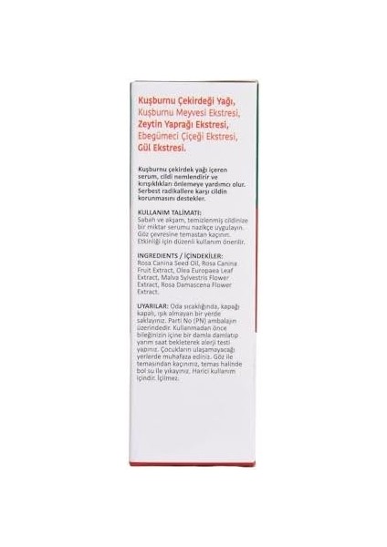 Kuşburnu Yağ Serumu Yaşlanma Karşıtı 30ML Anti Aging Serum