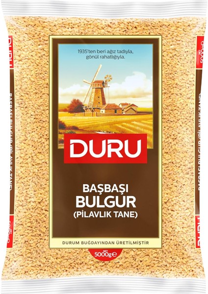Duru Başbaşı Bulgur 5 Kg, Doğal Taş Değirmende Üretilmiş, Yüksek Lif ve Protein Kaynağı, Katkısız ve Doğal
