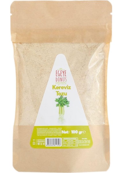 Egeye Dönüş Kereviz Tozu - 100 Gr. (Öğütülmüş Kuru Kereviz Kökü - Doğal Aroma Verici - Glütensiz)