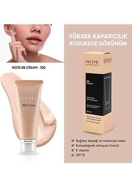 Note Bb Cream 100 Porcelain Spf 15 Nemlendirici Etkili Yoğun Kapatıcı Bb Krem fiyatları