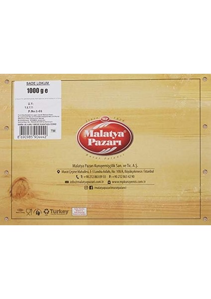 Malatya Pazarı Murat Palancı Sade Lokum 1 kg fiyatları