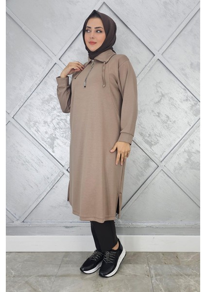 Kadın Fermuarlı Bağcıklı Tesettür Tunik fiyatları
