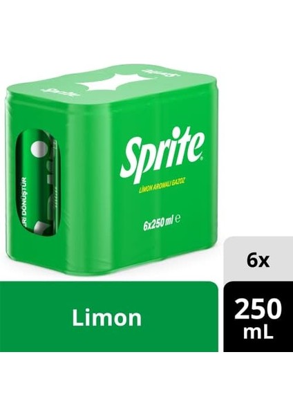 Sprite Limon Aromalı Kutu 6X250 ml