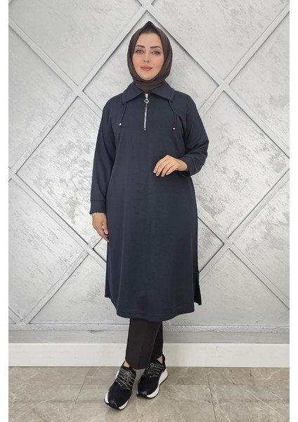 Kadın Fermuarlı Bağcıklı Tesettür Tunik modelleri