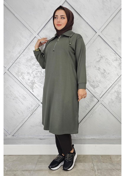 Kadın Fermuarlı Bağcıklı Tesettür Tunik fiyatları