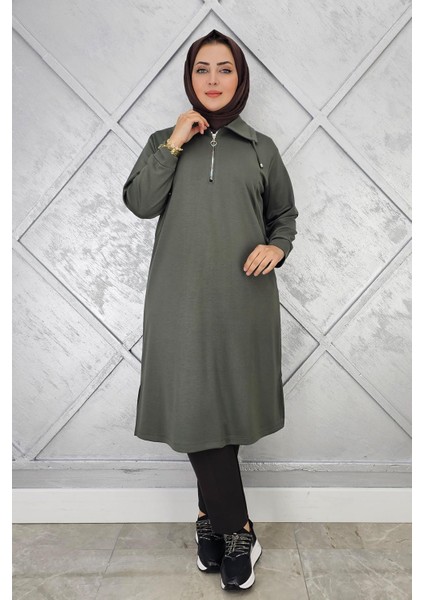 Kadın Fermuarlı Bağcıklı Tesettür Tunik modelleri