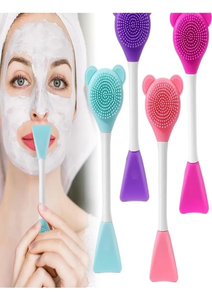 Tineke 3 In 1 Ayıcık Silikon Maske Sürme Peeling ve Temizleme Firçası Silikon Maske Spatulası fiyatları