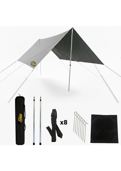 Tarp Gölgelik ve Çadır Tentesi Su Geçirmez Kamp Brandası ve Karavan Tentesi 295X400 cm