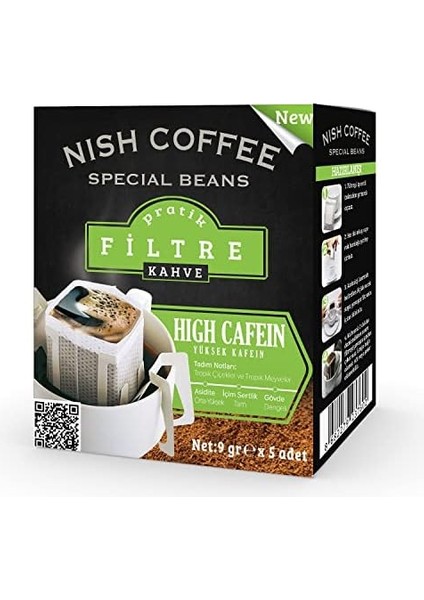 Nish Pratik Filtre Kahve Yüksek Kafein (5 Ad.)
