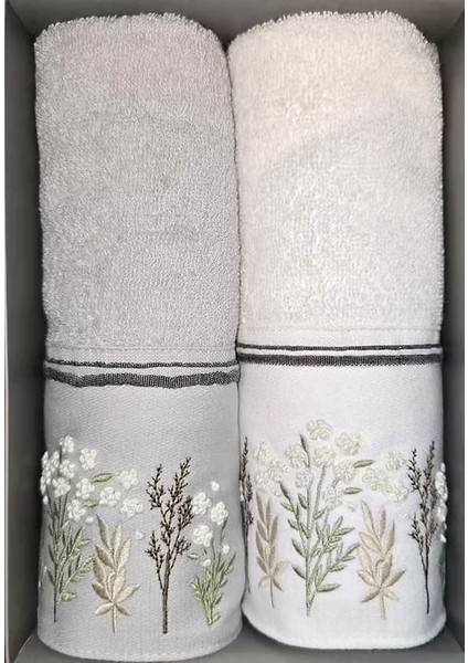 Ditsy Garden 2'li Nakışlı El ve Yüz Havlusu 50X90 cm