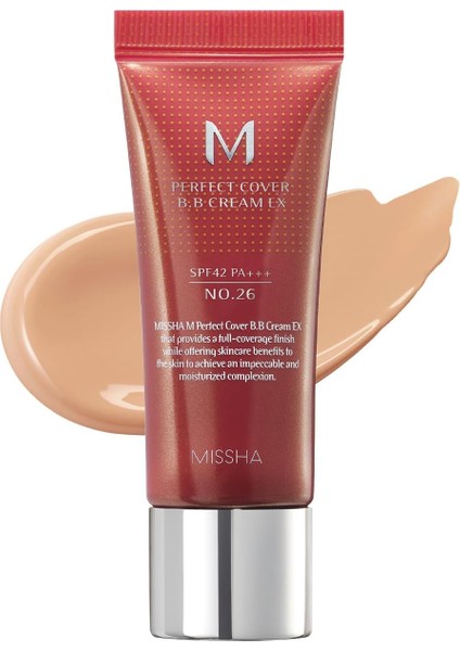 Mıssha Mükemmel Kapatıcılık Sunan Çok Fonksiyonlu M Perfect Cover Bb Cream Ex SPF42 Pa+++ No.26 (20ML)