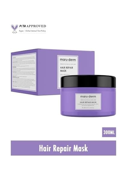 Maru.derm Onarıcı Saç Maskesi Yıpranmış Saçlar 300 ml