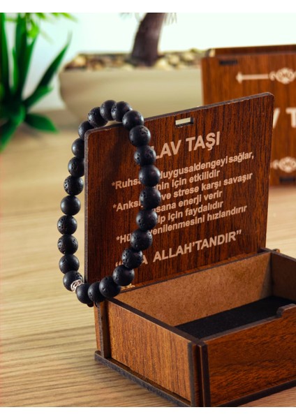 Doğaltaş Bileklik Akik Taşı, Hematit Taşı, Lav Taşı, Şifa Kaynağı Doğaltaş Bileklik