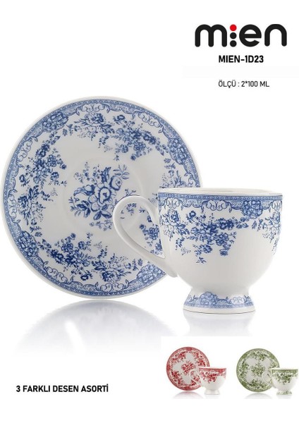 2’li Porselen Kahve Fincan Takımı – 100 ml (3 Farklı Renk Seçeneği) fiyatları