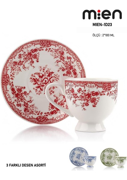 2’li Porselen Kahve Fincan Takımı – 100 ml (3 Farklı Renk Seçeneği) modelleri