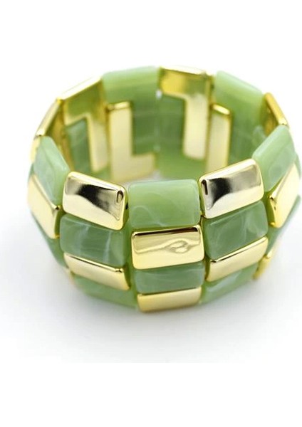 Lastikli Taşlı Bilezik - Yeşil fiyatları