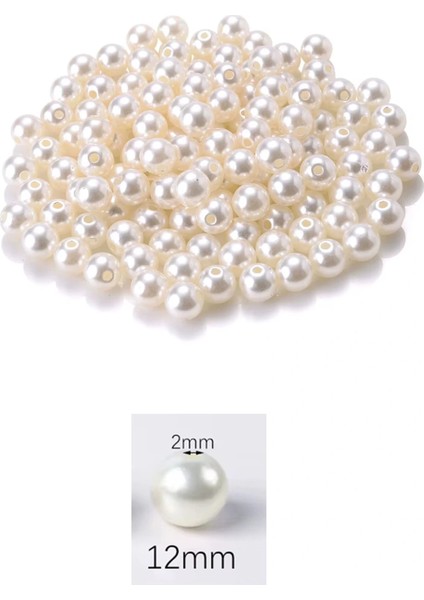 500 Gram 12MM Krem Renk Plastik Inci Boncuk Çanta ve Takı Yapım Boncuğu (~400 Adet) fiyatları