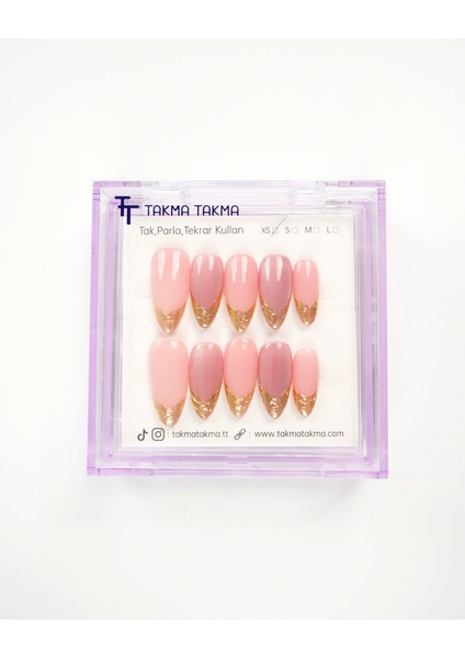 15'li Ten Rengi Uzun Badem UBD1554 Tekrar Kullanılabilir El Yapımı Protez Takma Tırnak - Ten Rengi-L fiyatları
