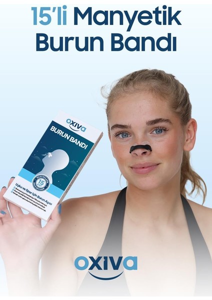 Mıknatıslı Burun Bandı 15'li Beyaz Horlama Karşıtı Burun Açıcı Ekstra Güçlü