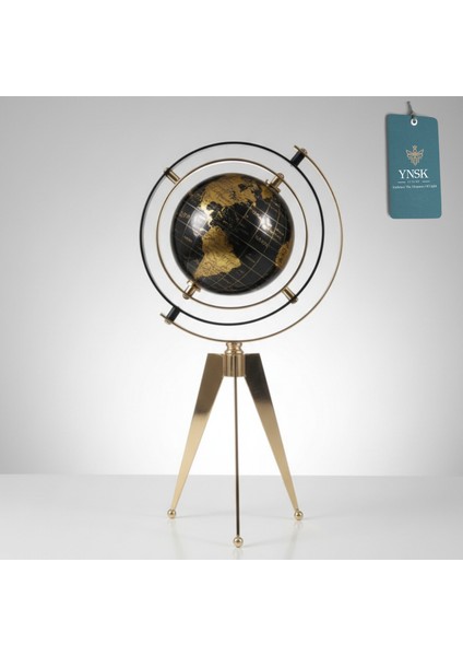Dekoratif Metal Tripod Ayaklı Dünya Küresi | 32 x 18 cm – Döner Çerçeveli Lüks Masa Üstü Aksesuar fırsatları