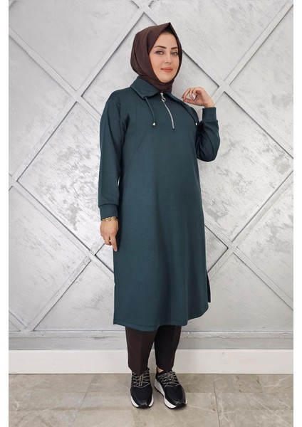 Kadın Fermuarlı Bağcıklı Tesettür Tunik modelleri