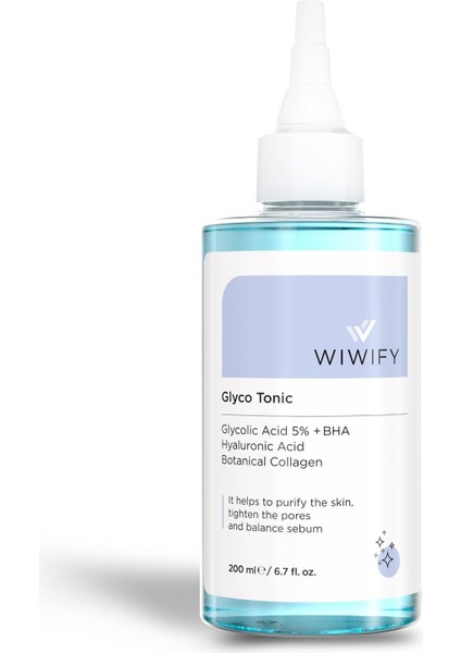 Wıwıfy Arındırıcı Cilt Yenileyici Komedon Siyah Nokta Sivilce Karşıtı Tonik (Glycolic Acid 5% Aha Bha) Tonik fiyatları