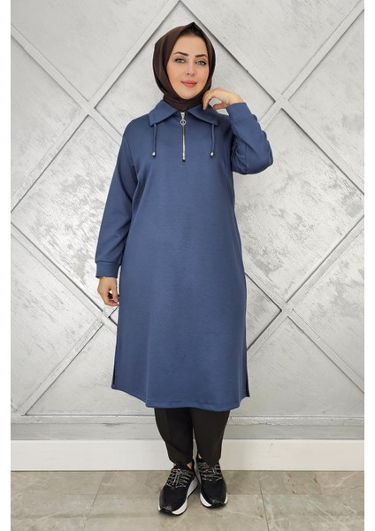Kadın Fermuarlı Bağcıklı Tesettür Tunik modelleri