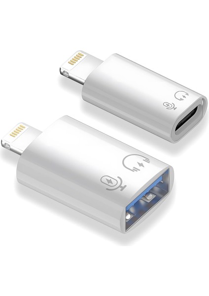 USB C, iPad Için 2 Paket USB C ve USB 3.0 Dişi - Erkek Otg, Destek Bağlantı Kartı Okuyucu, USB Sürücü, Fare, Mikrofonu, Vb