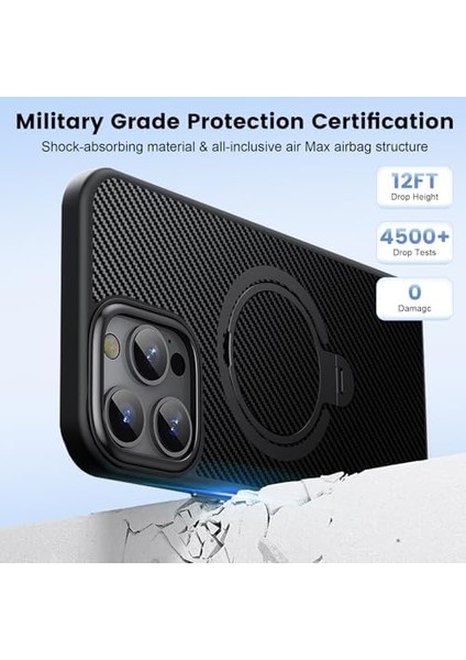 16 Pro Max Için Kılıf, ile Uyumlu, [dahili 360° Spin Manyetik ] Askeri Sınıf Darbeye Dayanıklı Gen-5 Aramid Fiber Kılıf Kılıf, 16 Pro Max 6,9 Inç Için, Siyah fiyatları