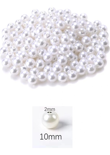 500 Gram 10MM Beyaz Renk Plastik Inci Boncuk Çanta ve Takı Yapım Boncuğu (~950 Adet) fiyatları