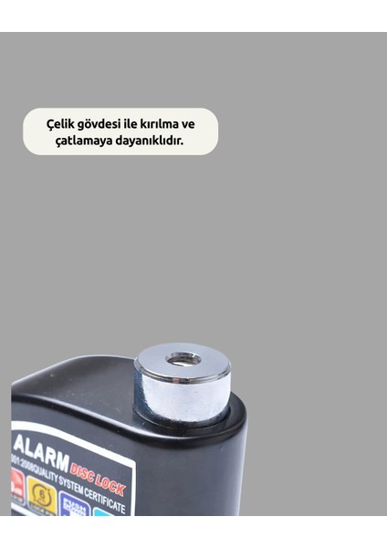 Yüksek Sesli 110DB Çelik Disk Kilidi Su Geçirmez - CHT6246-5499 modelleri