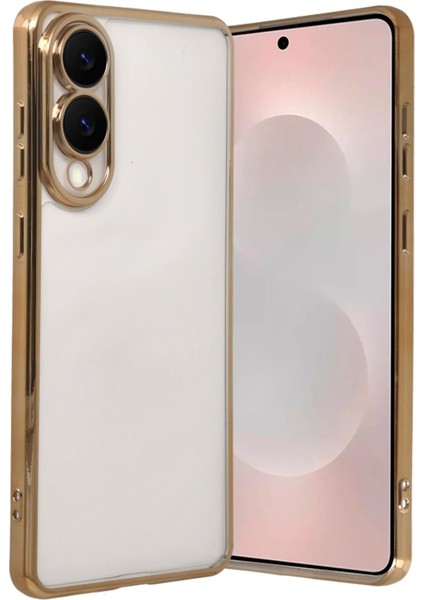 Samsung Galaxy S25 Edge Lensli Silikon - GOLD-(5796) - CHT6764-5661