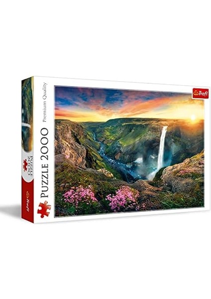 TR27091 Haifoss Şelalesi, Izlanda 2000 Parça, Üstün Kalite, Yetişkinler ve 12 Yaş Üstü Çocuklar Için, Renkli, Işıkları modelleri