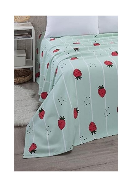 Çilek Desenli Tek Kişilik Pike Yatak Örtüsü 170 x 230 fiyatları