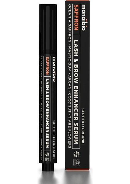 Saffron Cosmos Organic Sertifikalı Kaş Kirpik Güçlendirici Serum – Hızlı Uzama Sağlayan Cildi Tahriş Etmeyen Ileri Düzey Kirpik Serumu – Daha Uzun Daha Gür Daha Dolgun Görünüm – Vegan fiyatları