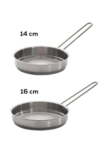 Paslanmaz Çelik Sos Tava Seti - Sığ Sos Tavası 14-16 cm modelleri