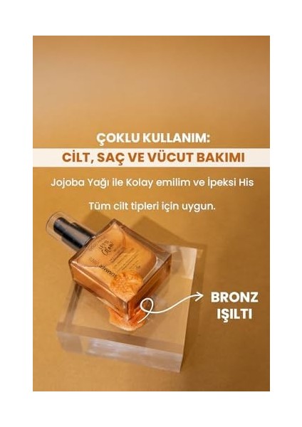 Bade Natural Işıltılı Yağ Bronze 50 ml Bitkisel Skualan Içerikli Çok Amaçlı Nemlendirici fiyatları