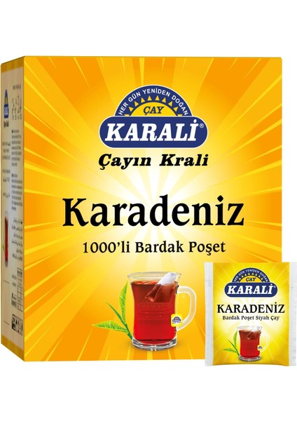 Karali Karadeniz Bardak Poşet Siyah Çay, 1000'LI Paket (1000 x 2 Gr)