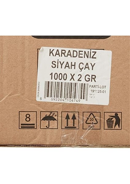 Karali Karadeniz Bardak Poşet Siyah Çay, 1000'LI Paket (1000 x 2 Gr) fiyatları
