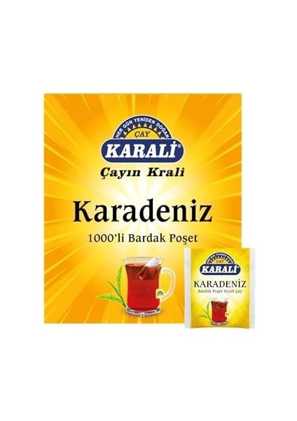 Karali Karadeniz Bardak Poşet Siyah Çay, 1000'LI Paket (1000 x 2 Gr) modelleri