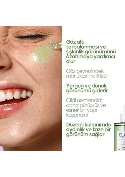 Clasycare Radiant Göz Çevresi Serumu – Kafein Göz Serumu – Hyaluronik Asit ve C Vitamini ile Göz Altı Morlukları, Şişlik ve Ince Çizgilere Karşı Etkili – Tüm Cilt Tipleri Için, 50 ml modelleri