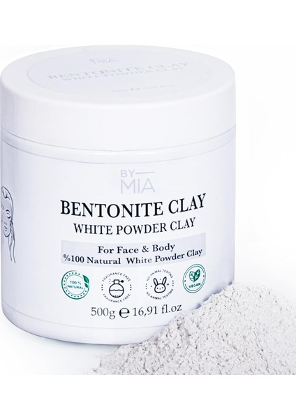 By Mıa Yüz ve Vücut Bentonit KILI%100 Natural Doğal Beyaz Toz Kil 500 gr modelleri